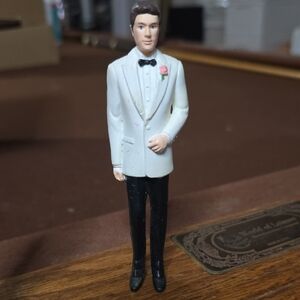 Men's White and Black Suit Figurine